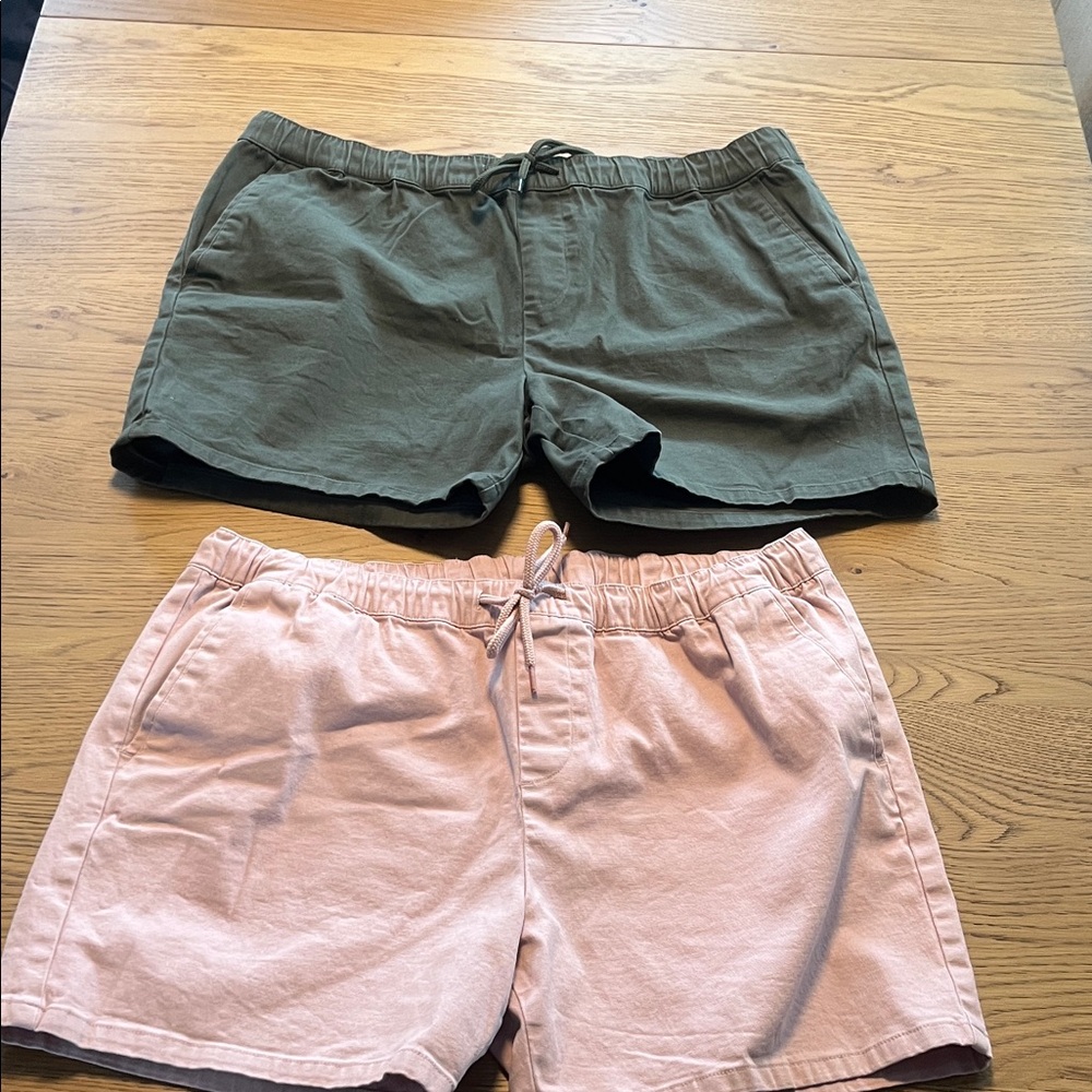 ASOS Olive Green and Light Pink Men’s Drawstring Shorts Duo